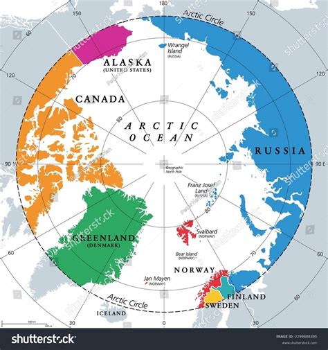 Countries Within Arctic Circle Political Map Stock Vector (Royalty Free ...