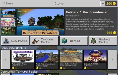 Minecraft Marketplace is your new store for community-created skins, texture packs, and more ...