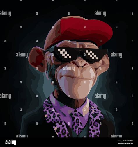 3D bored ape character NFT. Prime ape planet swag monkey portrait ...