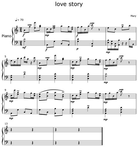 love story - Sheet music for Piano