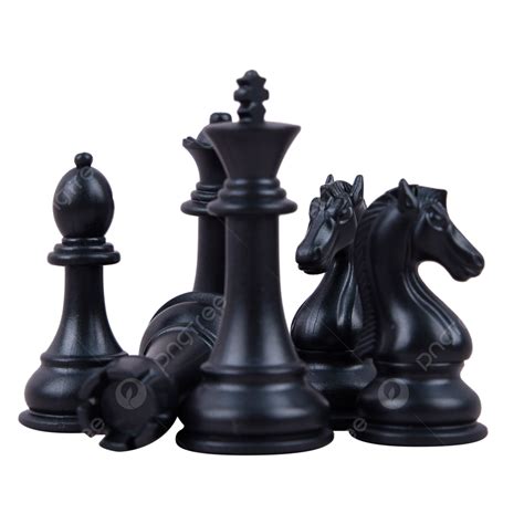 Six Black Simple Chess Pieces Chess, International Chess, Piece, Combat PNG Transparent Image ...