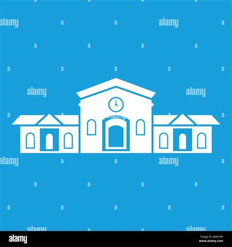 Railway station building icon white Stock Vector Image & Art - Alamy