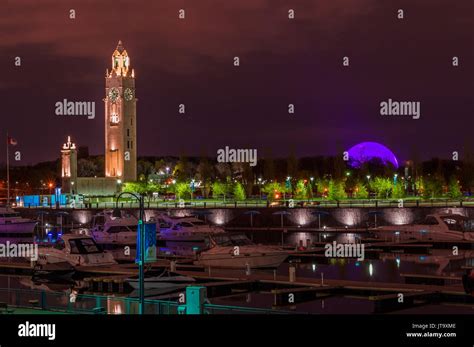 Montreal old port at night Stock Photo - Alamy