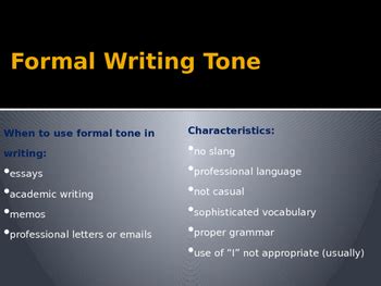 Formal vs Informal Tone (PowerPoint) by Coffer History and ELA Resources