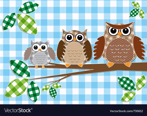 Family owls Royalty Free Vector Image - VectorStock