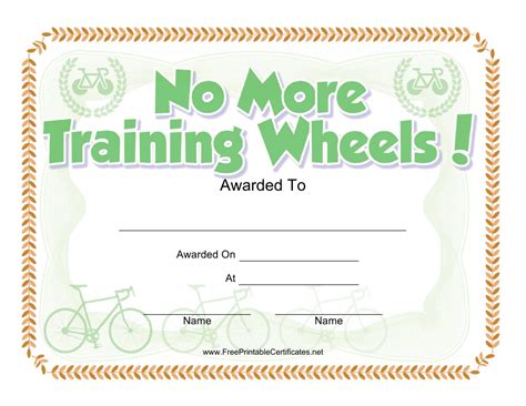 Bicycle Certificate Template Download Printable PDF | Templateroller