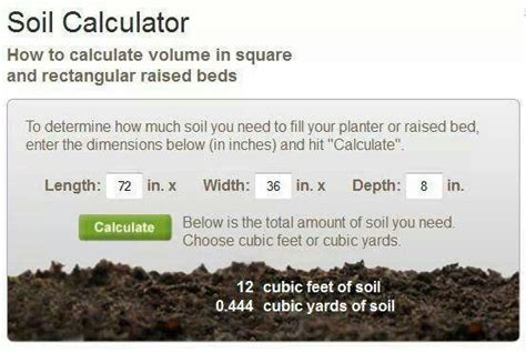 Soil calculator | Gardening | Pinterest