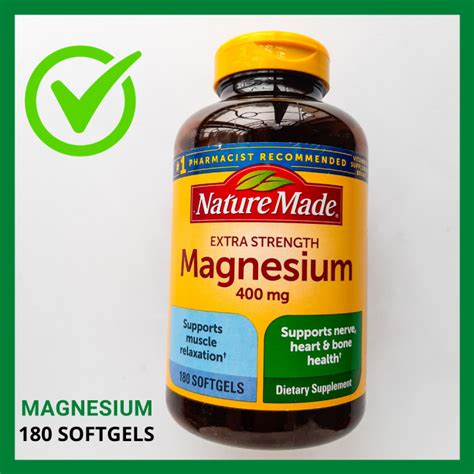 Nature Made Magnesium Extra Strength Magnesium 180 Softgels | Lazada PH