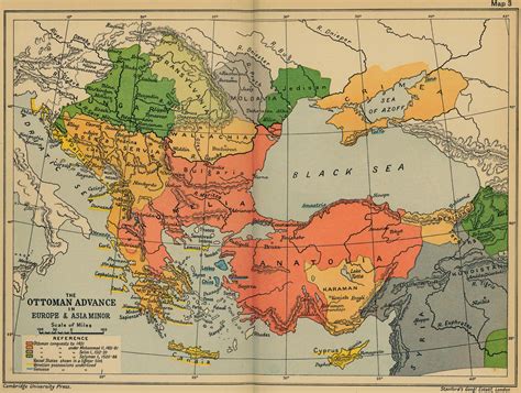 The Ottoman Advance of Europe and Asia Minor Map - Europe • mappery