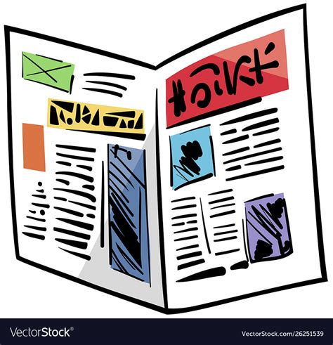 Newspaper clip art cartoon Royalty Free Vector Image