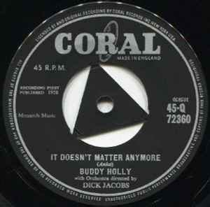 Buddy Holly – It Doesn't Matter Anymore / Raining In My Heart (1959, Tri-centre, Vinyl) - Discogs