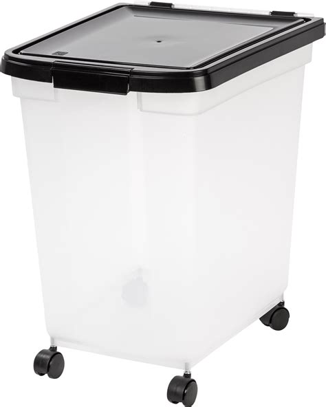 IRIS50lbs/65qt Airtight Pet Food Container, Clear/Black - Walmart.com