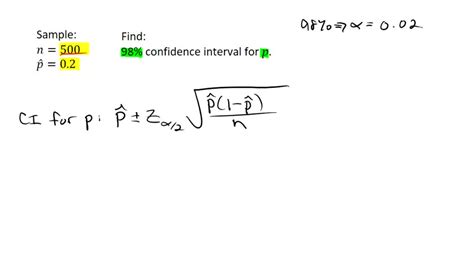 SOLVED: If n-500 and p (p-hat) 0.27 construct a 98% Confidence Interval ...