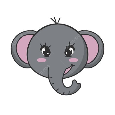 Elephant Head PNG Picture, Animal Elephant Head Cartoon Vector, Animal ...