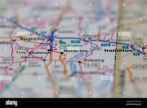 Nettleton Mississippi USA shown on a Geography map or road map Stock Photo - Alamy