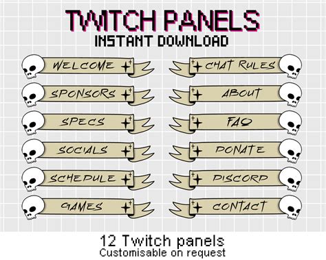 Skull Panel Banner, Twitch Banners, Panel Header, Twitch Stream Profile, Live Streaming, Twitch ...