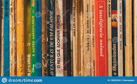 Lisbon, Portugal - 01/01/19: Old Vintage Books in a Shelf Editorial ...