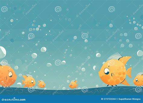 Cute Cartoon Fish Background Stock Illustration - Illustration of ...