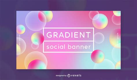 Gradient Abstract Bubbles Facebook Cover Template PSD Editable Template