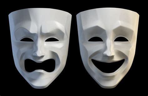 tragedy comedy theater masks 3d model | Theatre masks, Comedy tragedy masks, Drama masks