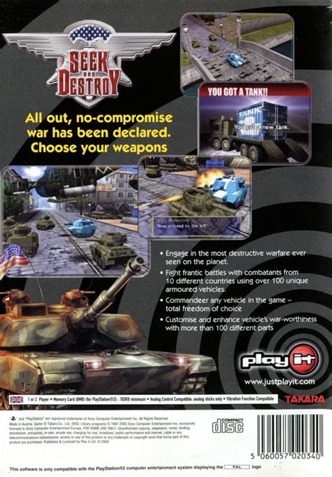 Seek and Destroy (2002) PlayStation 2 box cover art - MobyGames