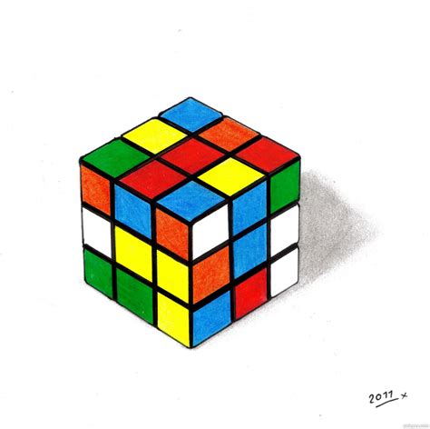 Rubiks Cube Drawing at GetDrawings | Free download