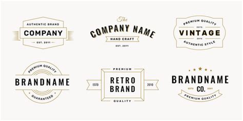 Retro logo set with typography vol2 Royalty Free Vector