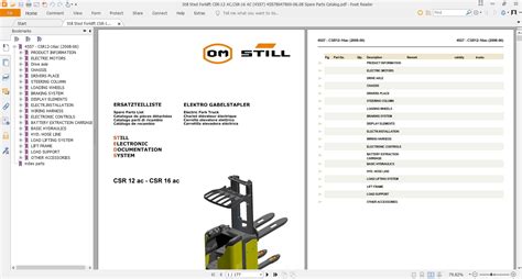 Still Sted Forklift CSH 20L 4497626-07.03 Spare Parts Catalog