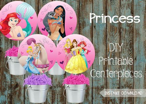 Princess Centerpieces Dinsey Princess Decorations Princess | Etsy | Disney princess birthday ...