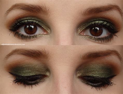 Forest green eye makeup - Adjusting Beauty