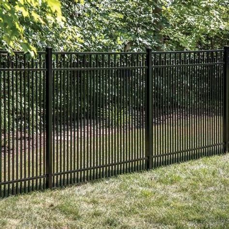 Freedom Standard York 5-ft H x 6-ft W Black Aluminum Flat-Top Decorative in the Metal Fence ...