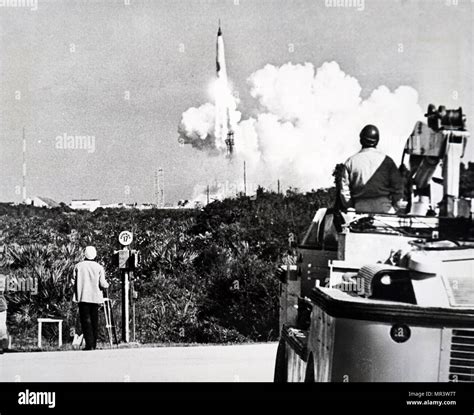 Photograph taken during the launch of Mercury-Atlas 8. Dated 20th century Stock Photo - Alamy