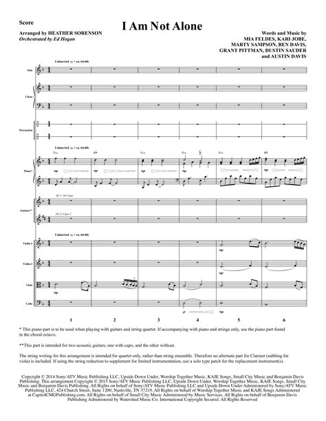 I Am Not Alone (arr. Heather Sorenson) - Full Score by Kari Jobe Sheet Music for Choir ...