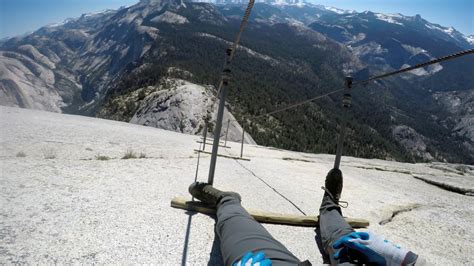 Resting on the cables of Half Dome; Yosemite CA USA #hiking #camping # ...