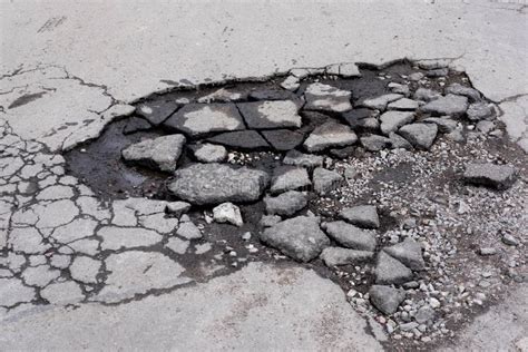 Bad Roads. Repair Asphalt Road. Destruction of the Roadway. Destruction of Roads, Pits on the ...