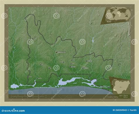 Ogun, Nigeria. Wiki. Labelled Points of Cities Stock Illustration ...