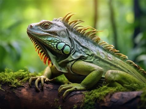 Premium AI Image | Iguana in its Natural Habitat Wildlife Photography Generative AI