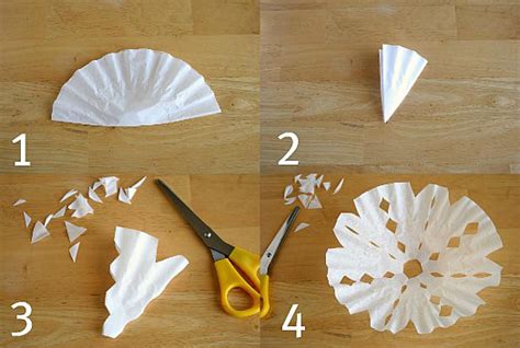 How to Make Coffee Filter Snowflakes