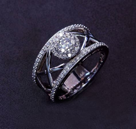 custom diamond cluster ring - Albert Kaz Jewelry