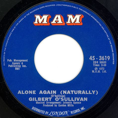 Gilbert O'Sullivan - Alone Again (Naturally) (1972, Vinyl) | Discogs