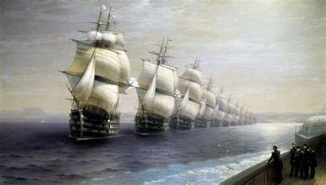 Russian Black Sea Fleet on a Parade in 1849 by Ivan Aivazovsky. 1886 ...