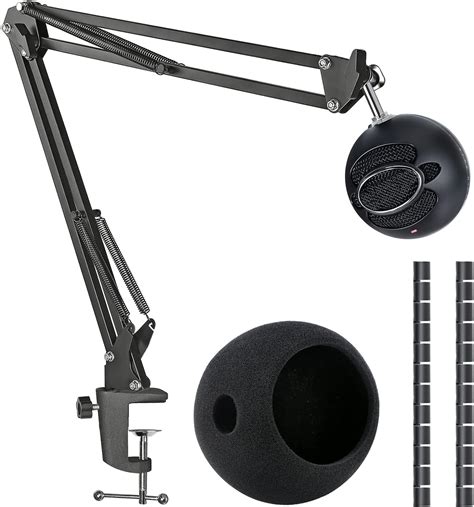 Blue Snowball Boom Arm Mic Stand with Foam Cover, Compatible with Blue Snowball, Blue Snowball ...