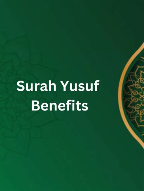 Surah Yusuf Benefits - onlyislamway