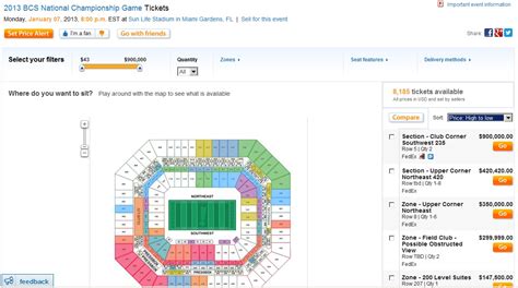 StubHub Lists 2013 BCS National Championship Game Ticket Pair for ...