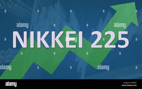 The Japanese stock market index Nikkei 225 is going up. A green zig-zag ...