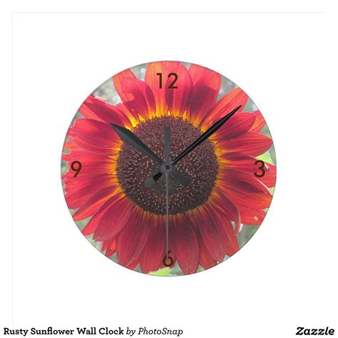 Rusty Sunflower Wall Clock | Wall clock, Clock, Sunflower clock