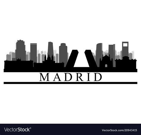 Madrid skyline Royalty Free Vector Image - VectorStock