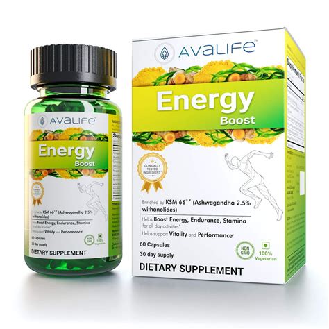 Avalife Energy Boost - Natural Energy Boosting Supplements for Men & Women - Gluten Free, Vegan ...