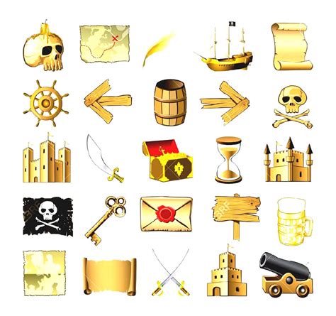 pirate treasure map icons - Clip Art Library