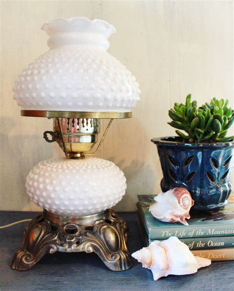 Milk glass lamp large fenton hobnail table lamp white | Etsy